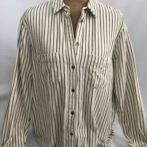 Madewell W’s Flannel Sunday Shirt in Creeland Stripe - Medium